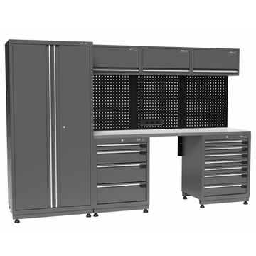 Kraftmeister Premium arredamento per officina Cambridge inox grigio