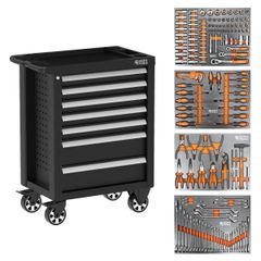 George Tools carrello porta attrezzi 69 cm nero - riempito 158 pezzi