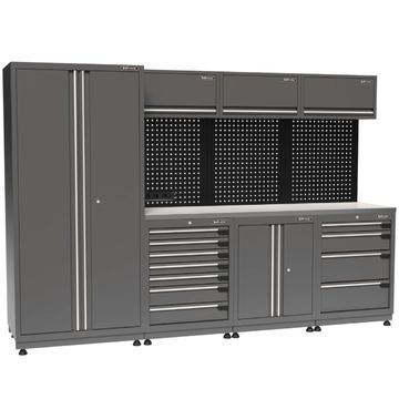 Kraftmeister Premium arredamento per officina Regina inox grigio