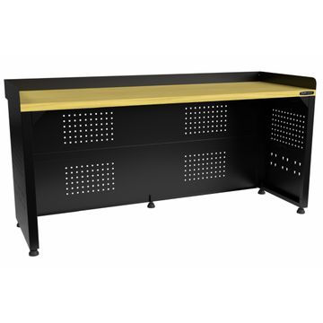 Kraftmeister Pro tavolo da lavoro con pannello posteriore MDF 200 cm nero