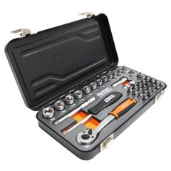 George Tools valigetta portautensili in acciaio con set di bussole 1/4" da 39 pezzi e set di inserti
