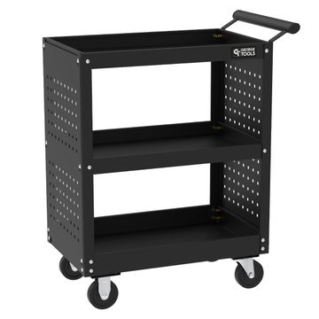George Tools carrello portautensili con pareti laterali forate nero