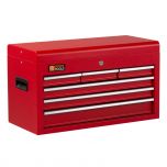 Cassetta per gli attrezzi rossa in metallo con serratura e 6 cassetti