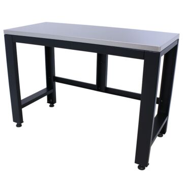Kraftmeister Pro tavolo da lavoro in inox 136 cm nero